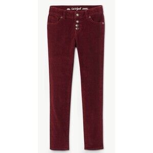 Cat & Jack Girls Red burgundy Corduroy pants skinny super stretch Size 4